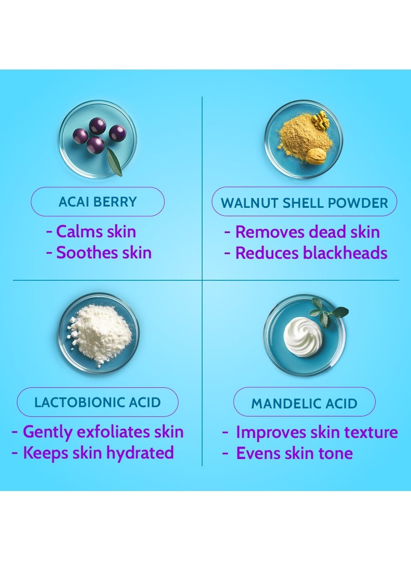Chemist at Play Gentle Exfoliating Face Scrub With Mandelic Acid And Walnuts | Removes Dead Skin And Blackheads | Detans |Gives Instant Glow| Face Scrub For Women And Men | 100Ml - Image 5